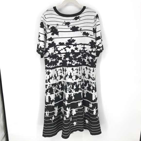 Dark Grey and White Knit Floral Dress - Picture 2 of 5